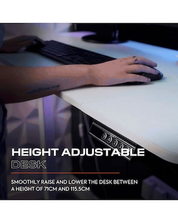 X Rocker Ascend Height Adjustable Desk White