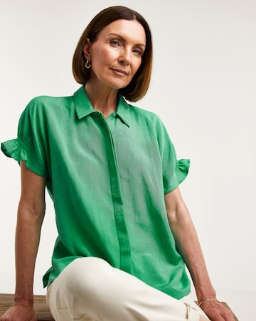 Linen Relaxed Grown On Sleeve Shirt