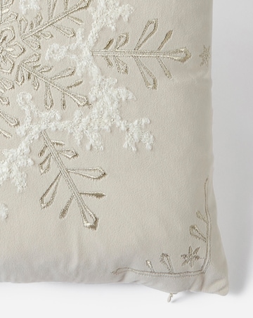 Embroidered Snowflake Velvet Cushion
