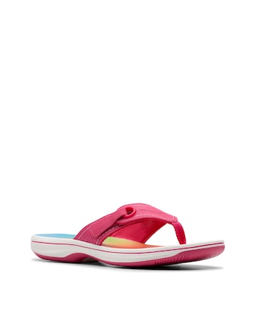 Clarks Bright Pink Brinkley Sea Flip Flop Sandal Standard Fit