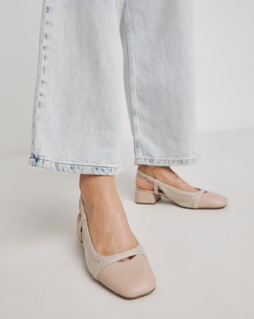 Manila Block Heel Slingback Shoes - Extra Wide Fit (EEE)