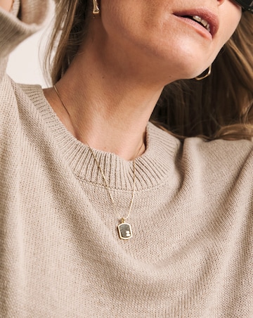 Anthology Stone Linen Mix Short Sleeve Jumper