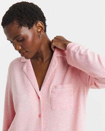 Pretty Secrets Supersoft Ribbed Button Through Pyjama Set