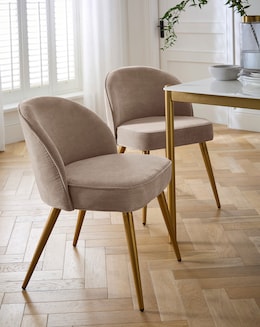 Emilie Chenille Pair of Dining Chairs