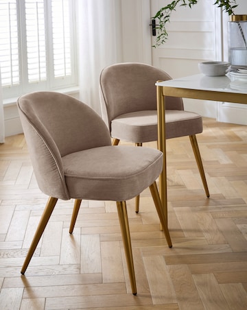 Emilie Chenille Pair of Dining Chairs