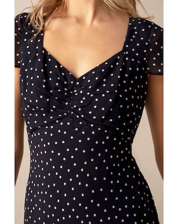 Ro&Zo Spot Print Sweatheart Neckline Midi Dress