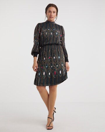 Joanna Hope Multi-coloured Geo Beaded Dress