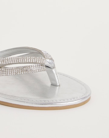 Poppy Two Strap Toe Post Classic Flat Sandals Extra Wide EEE Fit Simply Comfort