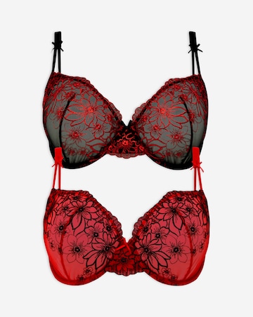 2 Pack Emily Everyday Embroidery Bras B-F