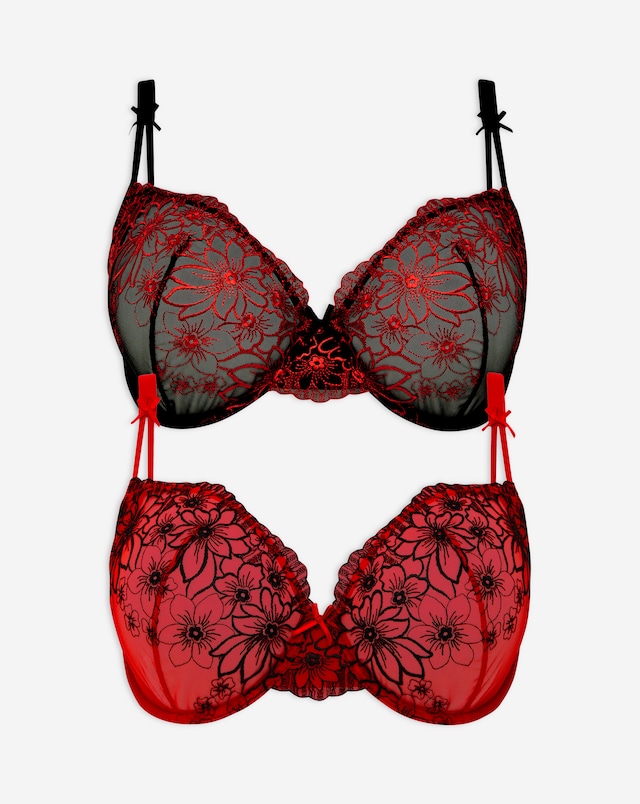Simply Be (2 Pack) Emily Everyday Embroidery Bras (B-F)