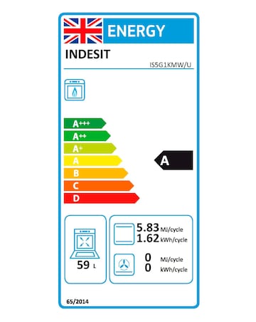 Indesit Cloe IS5G1KMW Gas Single 50cm Cooker White