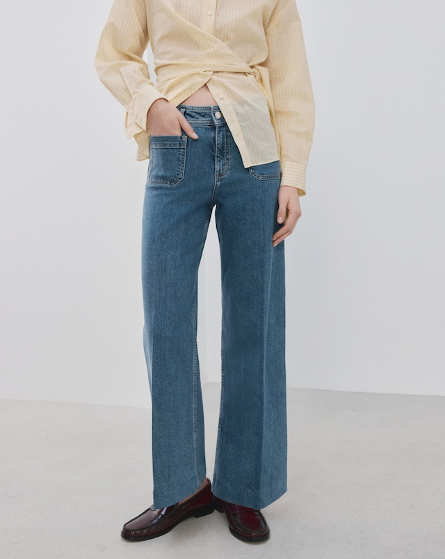 Mango Jessie Wide Leg Jeans With Pockets