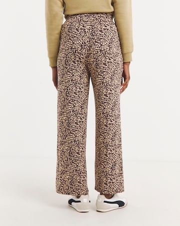 Printed Wide Leg Jersey Trouser