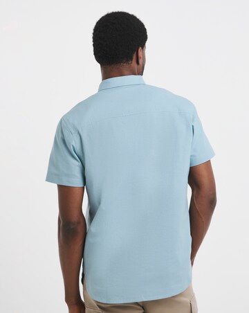 Short Sleeve Linen Blend Shirt