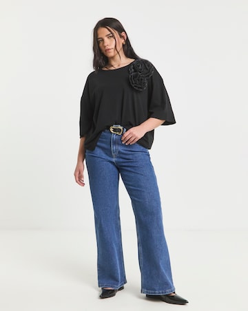 Simply Be Black Rosette T-Shirt