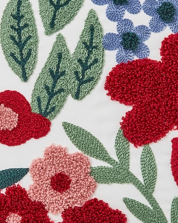 Eva Boucle Embroidered Floral Cushion