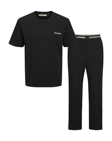 Jack & Jones Everest Logo PJ Set - Black
