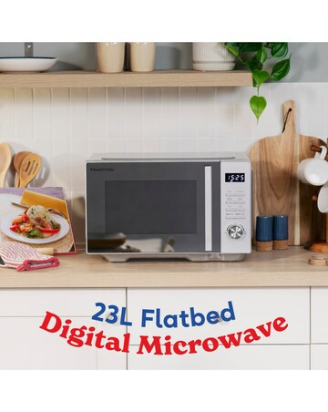 Russell Hobbs 23 Litre Silver Flatbed Digital Microwave