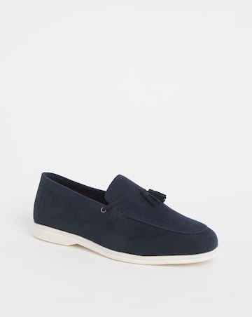 Suede Look Tassle Loafer Wide Fit