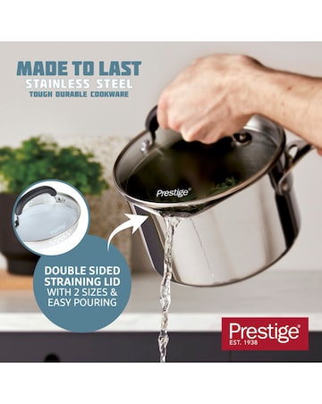 Prestige Made to Last 3 Piece Straining Saucepan Set