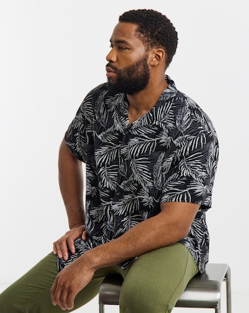 Jack & Jones Jeff Print Resort Shirt - Black/White