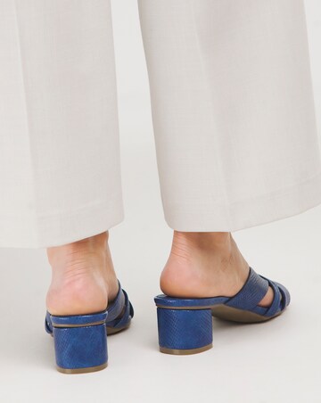 Frances Cut Out Mule Block Heeled Sandals - Extra Wide Fit (EEE)