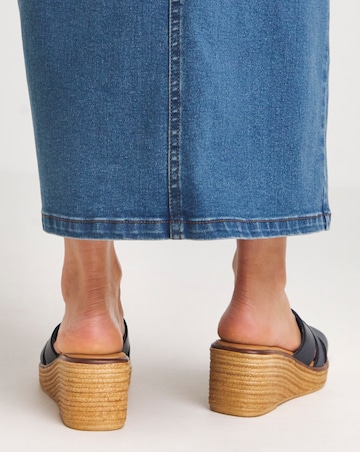 Janet Leather Wedge Mule Extra Wide EEE Fit