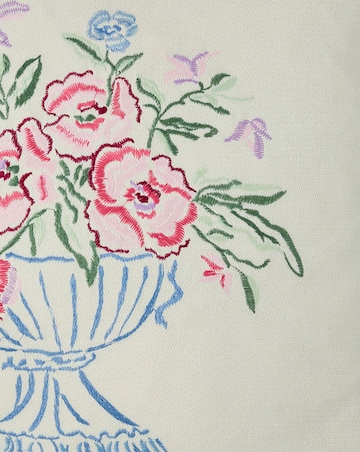 Flora Embroidered Ruffled Cushion