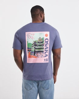 Jack &amp; Jones Osaka Back Graphic T-Shirt - Blue