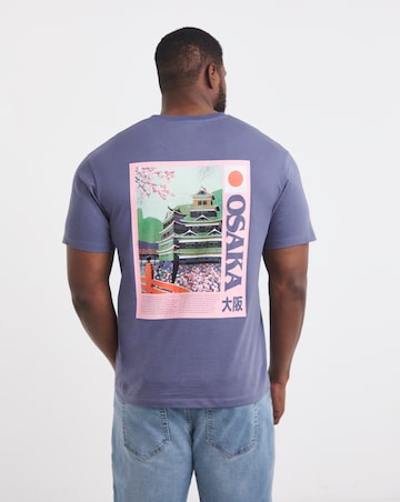 Jack & Jones Osaka Back Graphic T-Shirt - Blue