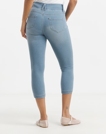 Simply Be Light Wash Pull On Capri Jegging