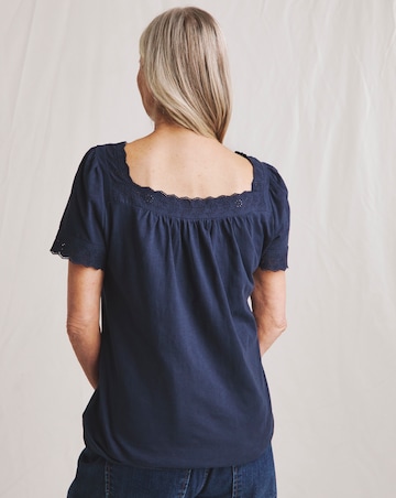 Julipa Square Neck Lace T-Shirt