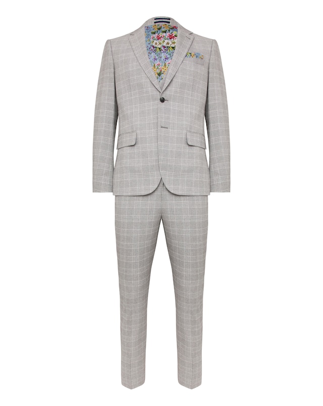 Jasper Light Grey Check Suit Jacket