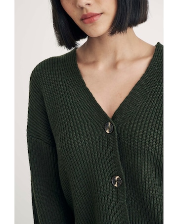 Nobody's Child Khaki Green Boxy Button Cardigan