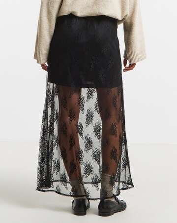 Simply Be Black Lace Full Maxi Skirt