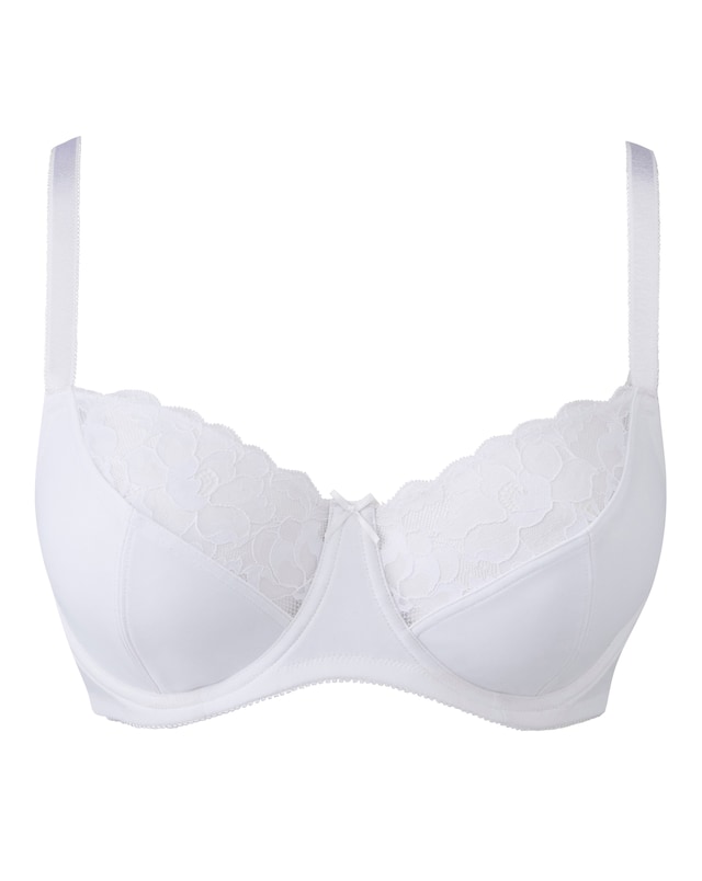 Pretty Secrets Ivy Lace Basic Balcony Wired Bra (B-F) White