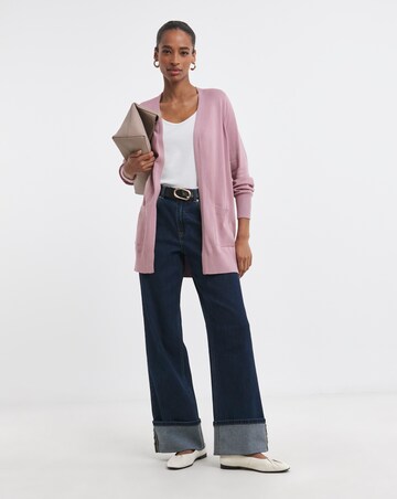 Pink Longline Edge To Edge Cardigan