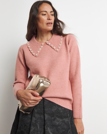 Joanna Hope Embellished Collar Knit Jumper