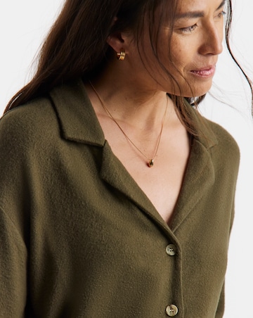 Soft Touch Collared Button Through Top