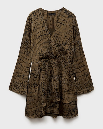 Mango Animal Print Ruffle Dress