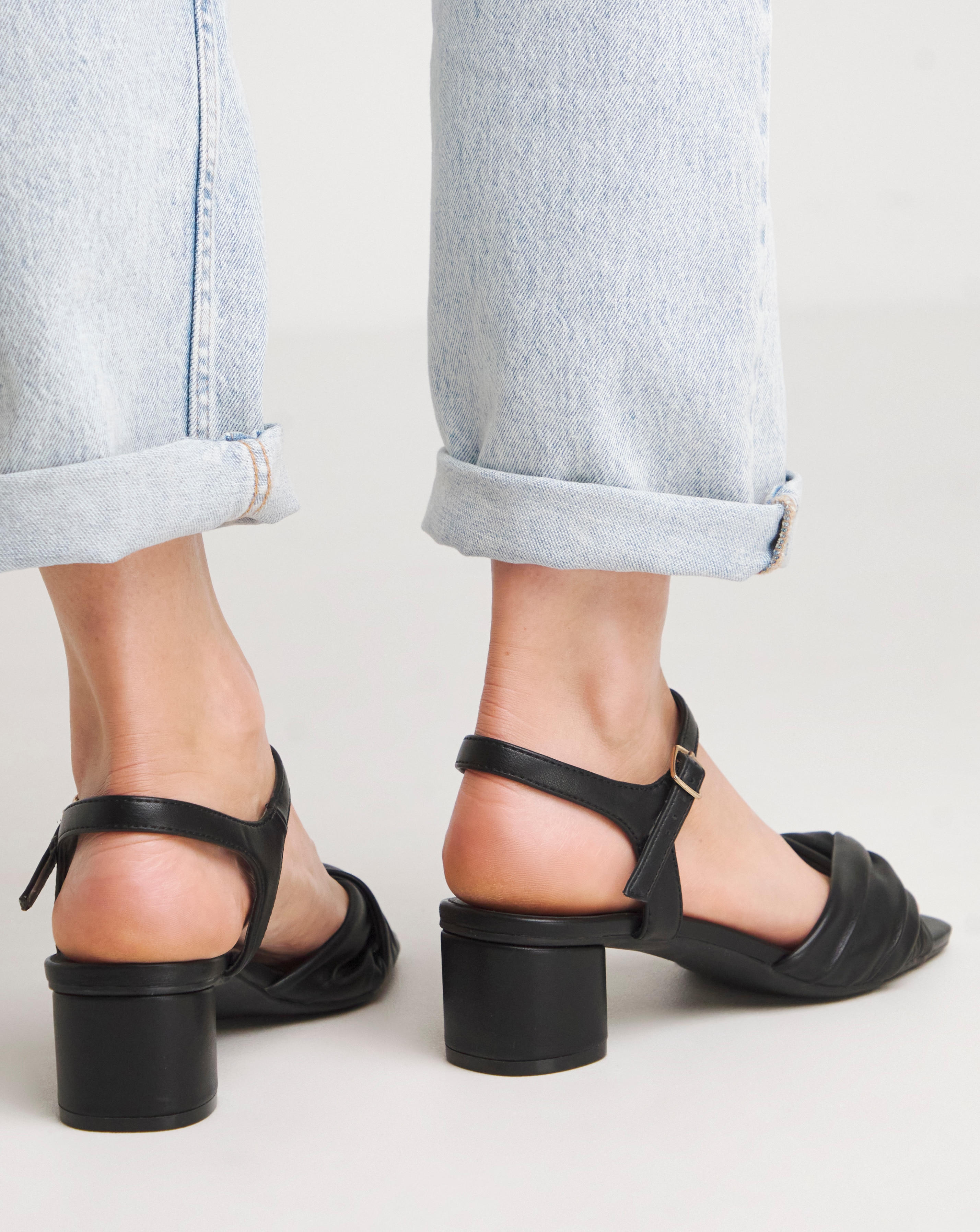 FOOT WORKS SANDALS 26㎝ Clovis Twist Flexible Sole Block Heeled Sandals - Extra Wide Fit