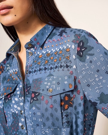 White Stuff Nora Patchwork Print Shirt Dress