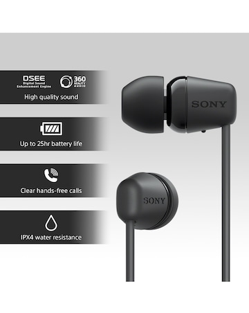 Sony WI-C100 Wireless In-Ear Headphones - Black