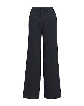 Crinkle Jersey Wide Leg Pull On Trouser