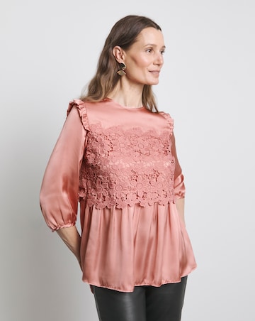 Joanna Hope Lace Insert Blouse