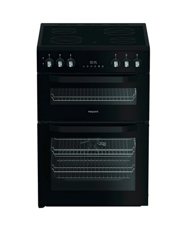 Hotpoint HDE6VDB1 60cm Electric Double Cooker with Multiflow - Black