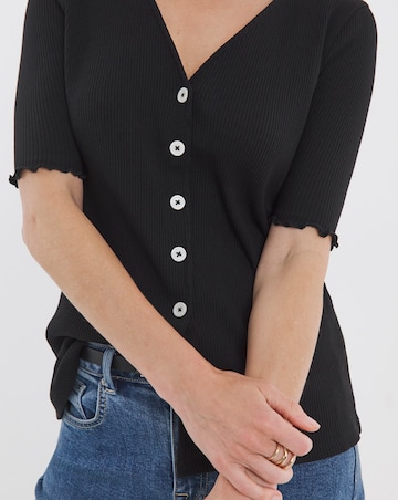 Lettuce Half Sleeve Rib Cardi