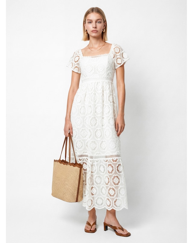 Lovedrobe Floral Lace Midaxi Dress