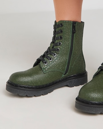 Heavenly Feet Justina Lace Up Chunky Boot Extra Wide EEE Fit