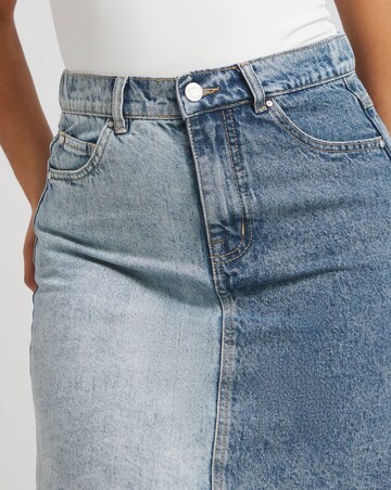Simply Be Mid Blue Patchwork Denim Mini Skirt